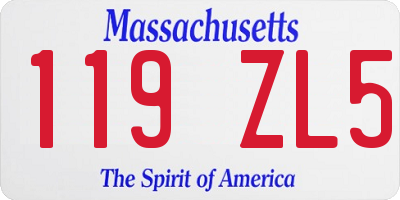 MA license plate 119ZL5