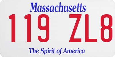 MA license plate 119ZL8