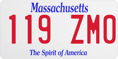 MA license plate 119ZM0