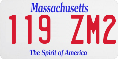 MA license plate 119ZM2