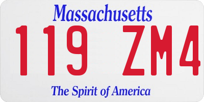MA license plate 119ZM4