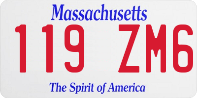 MA license plate 119ZM6