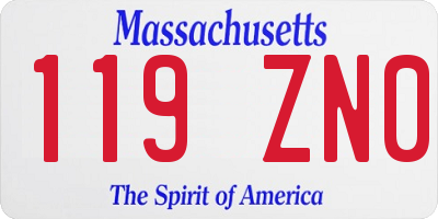 MA license plate 119ZN0