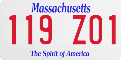 MA license plate 119ZO1
