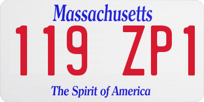 MA license plate 119ZP1