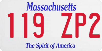 MA license plate 119ZP2