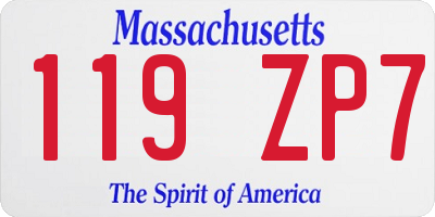 MA license plate 119ZP7