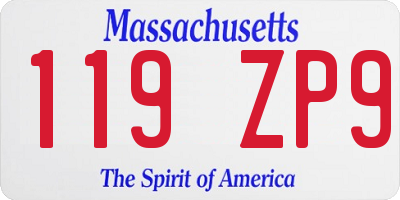 MA license plate 119ZP9