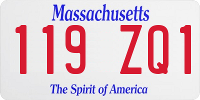 MA license plate 119ZQ1