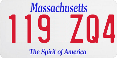 MA license plate 119ZQ4