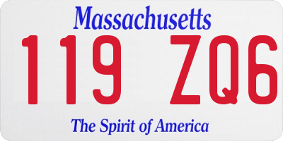 MA license plate 119ZQ6