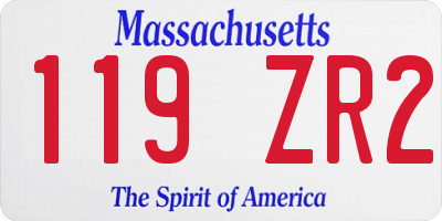 MA license plate 119ZR2