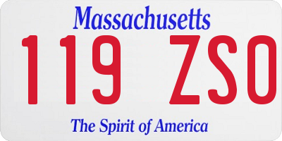 MA license plate 119ZS0