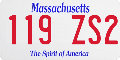 MA license plate 119ZS2