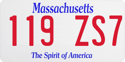 MA license plate 119ZS7
