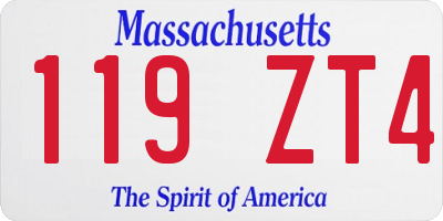 MA license plate 119ZT4