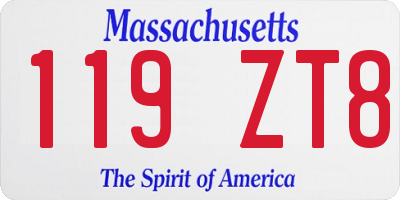 MA license plate 119ZT8
