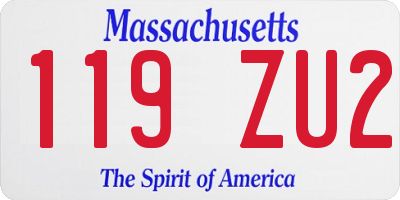MA license plate 119ZU2