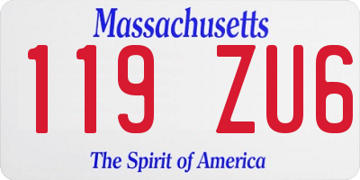 MA license plate 119ZU6