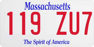 MA license plate 119ZU7