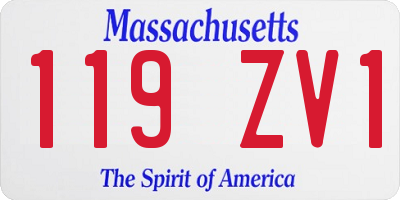 MA license plate 119ZV1