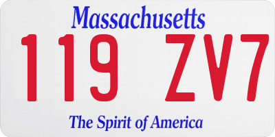 MA license plate 119ZV7