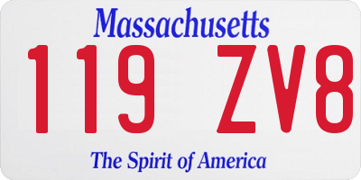 MA license plate 119ZV8
