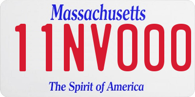 MA license plate 11NV000