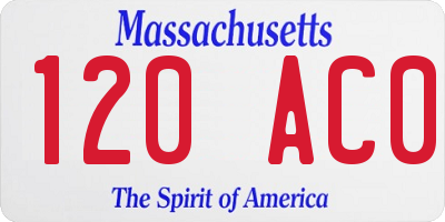 MA license plate 120AC0
