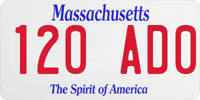MA license plate 120AD0