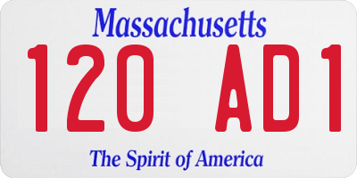 MA license plate 120AD1