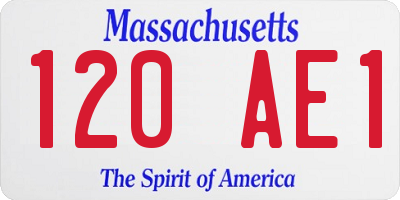 MA license plate 120AE1