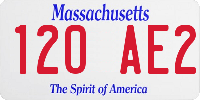 MA license plate 120AE2