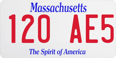 MA license plate 120AE5