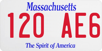 MA license plate 120AE6