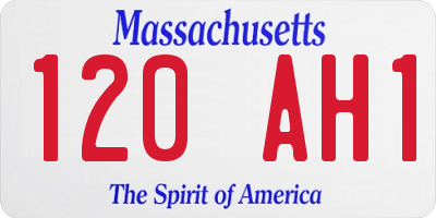 MA license plate 120AH1