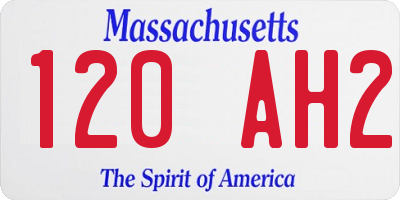 MA license plate 120AH2