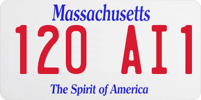 MA license plate 120AI1