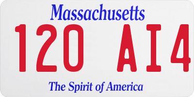 MA license plate 120AI4