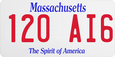 MA license plate 120AI6
