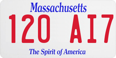 MA license plate 120AI7