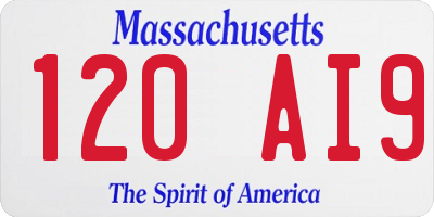 MA license plate 120AI9