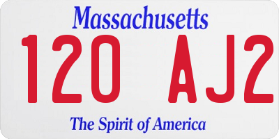 MA license plate 120AJ2