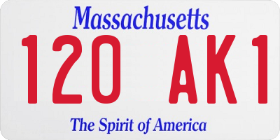 MA license plate 120AK1