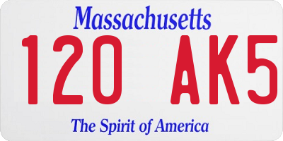 MA license plate 120AK5