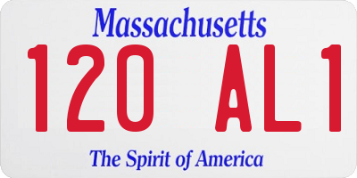 MA license plate 120AL1