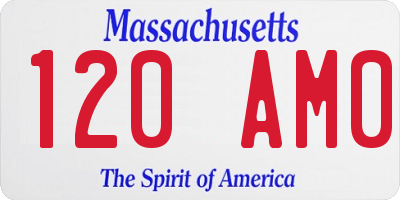MA license plate 120AM0