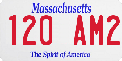 MA license plate 120AM2