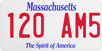MA license plate 120AM5