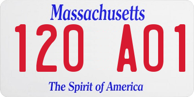 MA license plate 120AO1